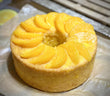 Orange Infused Chiffon Cake with Peach Slices - Azelia Pte Ltd